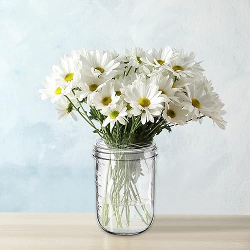 Miniatura 7 de DLAND Paquete de 20 tapas de rejilla con arreglos florales para tarros Mason – Insertos de rana de flores de metal resistentes al óxido con rejillas