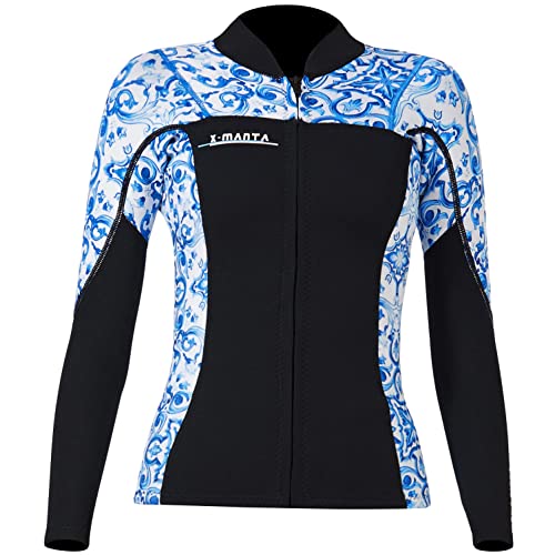 Joysummer Hombre Mujer Traje de Neopreno Top - 3mm Chaqueta de Neopreno, Traje de Buceo Manga Larga Rash Guard para Buceo Surf Snorkel UPF 50+, XL Cover