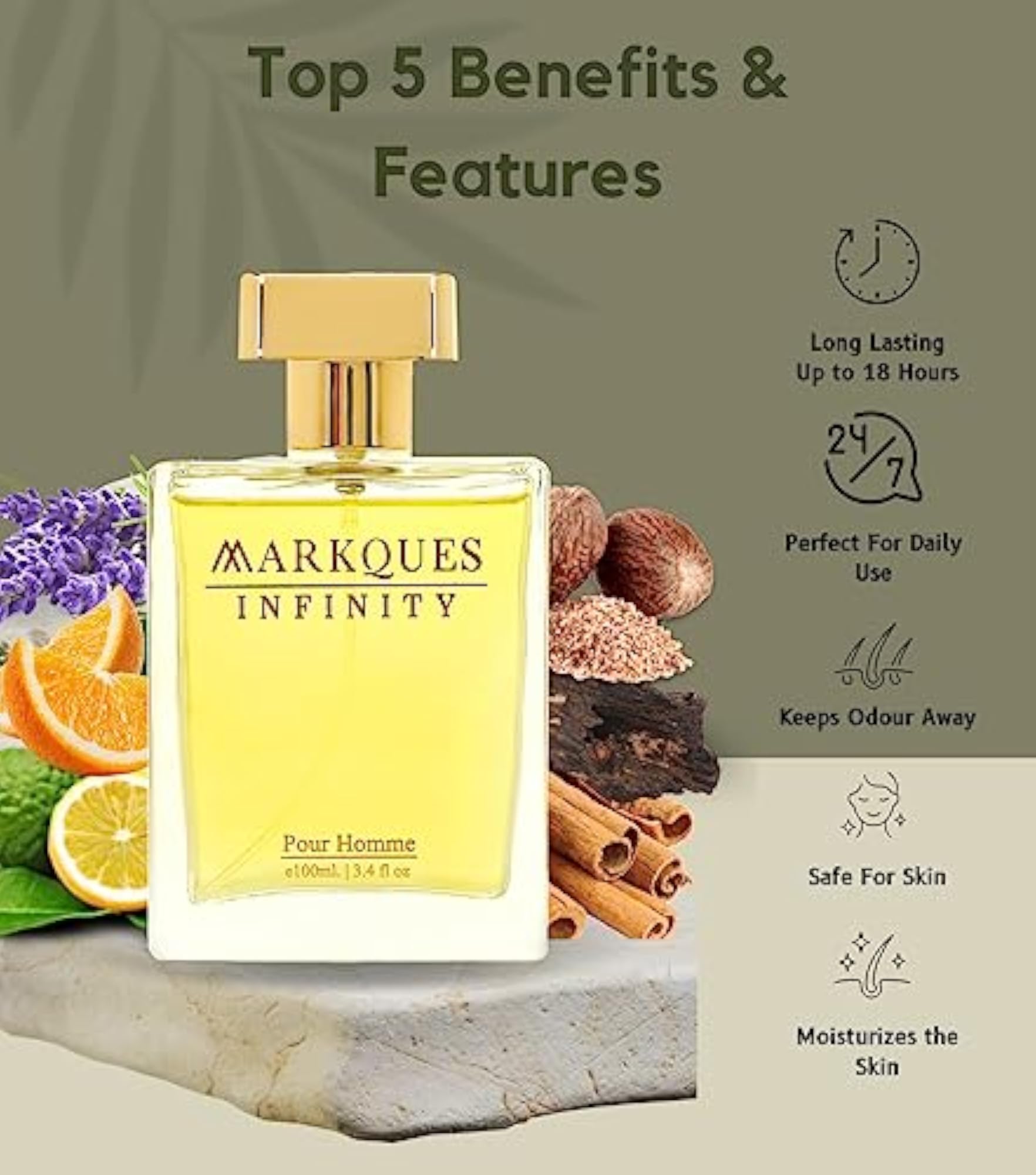 Infinity Liquid Fresh Perfume, Eau De Parfum for Men, 100ml