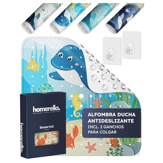 Homerella Alfombrilla de Ducha Sensible a la Piel, 53 x 53 cm, Incluye suspensión, sin BPA, sin látex, Alfombrilla de Ducha Antideslizante, Resistente al Moho, Lavable a máquina, Alfombrilla de Ducha