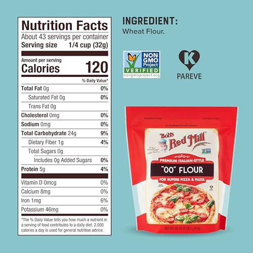 Image of Bob's Red Mill 00 Pizza Flour, 3lb (4 Pack)