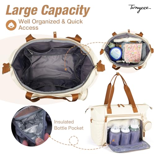 Image of Diaper Bag Tote, Large Baby Hospital Bag for Labor Delivery Mom