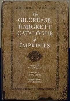 Hardcover The Gilcrease-Hargrett Catalogue Of Imprints Book