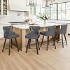 Counter Height Bar Stools Set of 3 Gray Faux Leather 27 Swivel Counter Stools with Backs Button Tufted with Nailhead Trim Wooden Legs Metal Footrest for Kitchen Island