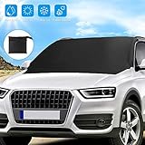 [page_title]-omitium Frontscheibenabdeckung, Autoscheibenabdeckung Magnet Fixierung Faltbare UV-Anti, Gegen Schnee, EIS, Frost, Staub, Sonne Windschutzscheibenabdeckung -215x135x155 cm, Schwarz