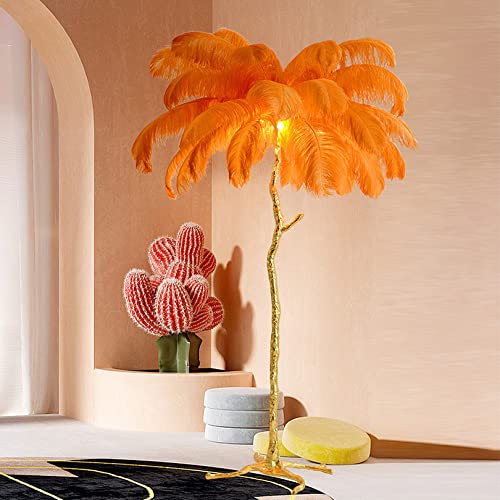 Lámpara de pie de plumas para la decoración de la sala de estar