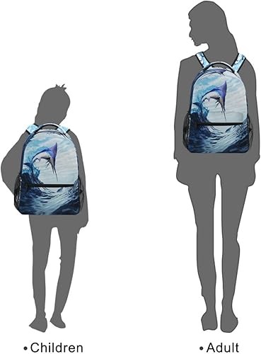 Miniatura 7 de ALAZA Hermosa mochila grande de Marlin Fish Ocea, unisex, para niñas, niños, universidad, mochila de día, resistente al agua, portátil, iPad,