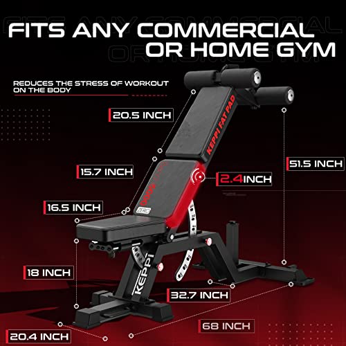 Keppi 1600Lb Weight Bench-Heavy Duty Bench5000 Zero Gap Workout Bench Press For Home Gym, Multi-Angle Adjustable Incline Decline Workout Bench For Full Body Strength Training-2023 Version #TOP4