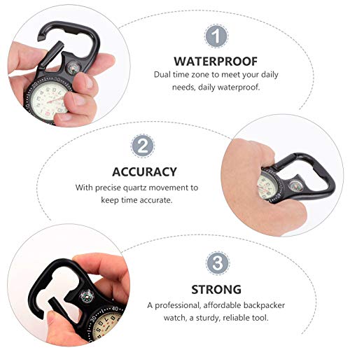 Scicalife – Mochila de relógio com clipe para cinto que brilha no escuro unissex relógio de bolso co