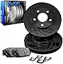 R1 Concepts Front Brakes and Rotors Kit |Front Brake Pads| Brake Rotors and Pads| Ceramic Brake Pads and Rotors |Hardware Kit |fits 2018-2021 Kia Stinger, 2019-2021 Genesis G70