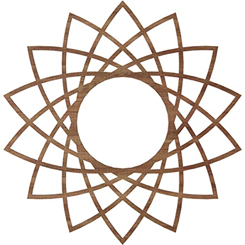 Image of Ekena Millwork 16 inchOD x 6 1 /8 inchID x 1 /4 inchT Eleanor Wood Fretwork Pierced Ceiling Medallion, Walnut