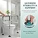 ProTraverse Adjustable Toilet Safety Frame with Handles - Foldable Bathroom Grab Bar for Elderly & Disabled, 350 lbs Capacity, Fits Any Toilet (Includes Tissue Holder & Storage Bag)