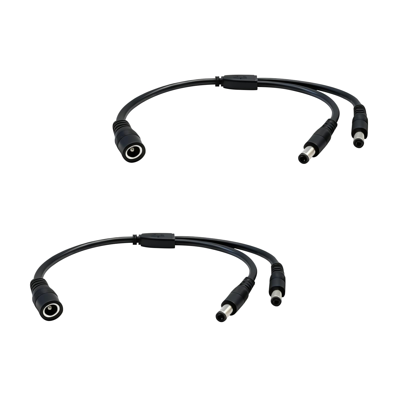 IMIYORE DC Power Splitter 5.5mmx2.5mm 1 Female to 2 Male 12 Volt Power Splitter for LED Strip Light CCTV Surveillance Camera Router 2pcs