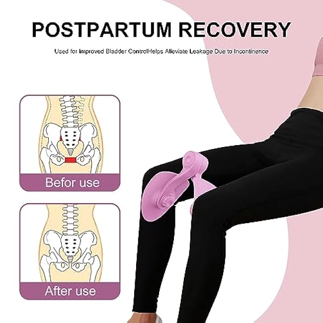 Inner Thigh Exerciser Kegel Exercise Products for Women Pelvic Floor Muscle Trainer Inner Thigh Hip Exercise Equipment Postpartum Rehabilitation Pelvic Floor (Pink)
