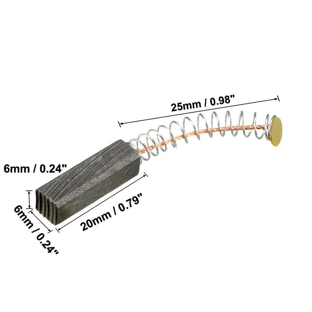 2 Pezzi Spazzole Di Carbonio 20x6x6mm con Molla Motori Elettrici Smerigliatrici Angolari Seghe Circolari