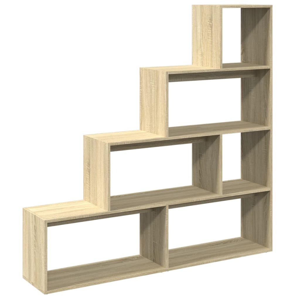 Generisch Raumteiler-Bücherregal 4 Stufen Sonoma-Eiche 143,5x29x143,5 cm,Möbel,Regalsysteme,Bücherregale Bücherschränke-857996