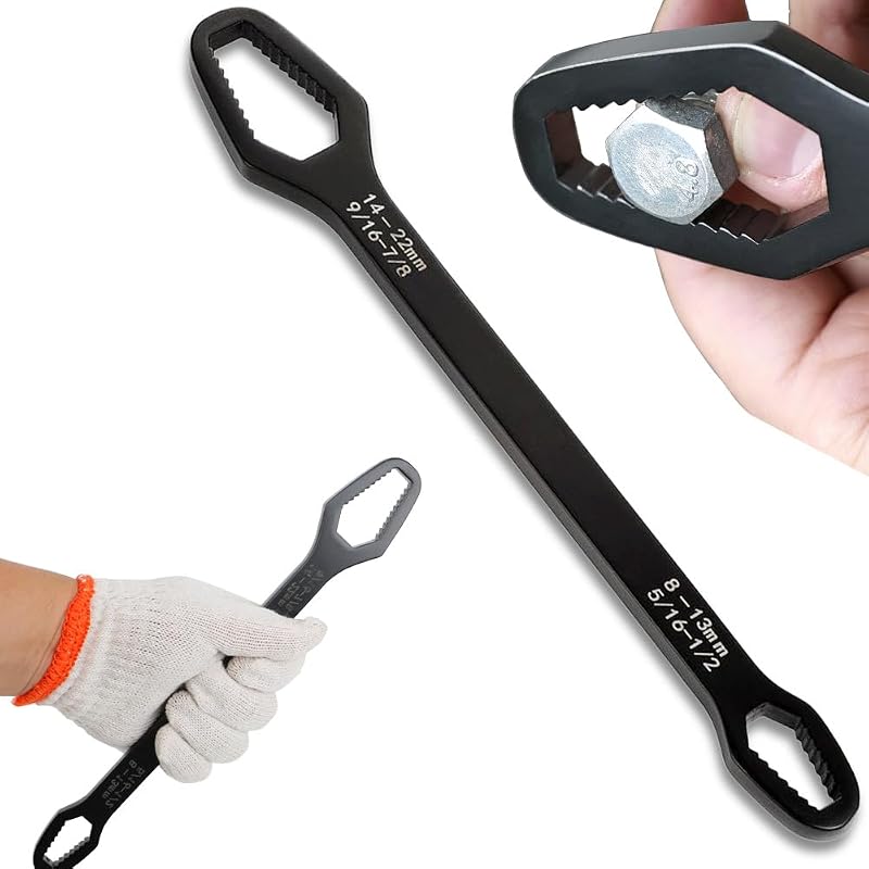Chave Ajustável Dupla com Aperto Automático Haikole, 8–22 mm e 7,9–22,2 mm, Aço Cromo-Vanádio, 1 unidade