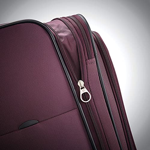 samsonite ascella x softside expandable luggage with spinner wheels plum checked-large 29-inch