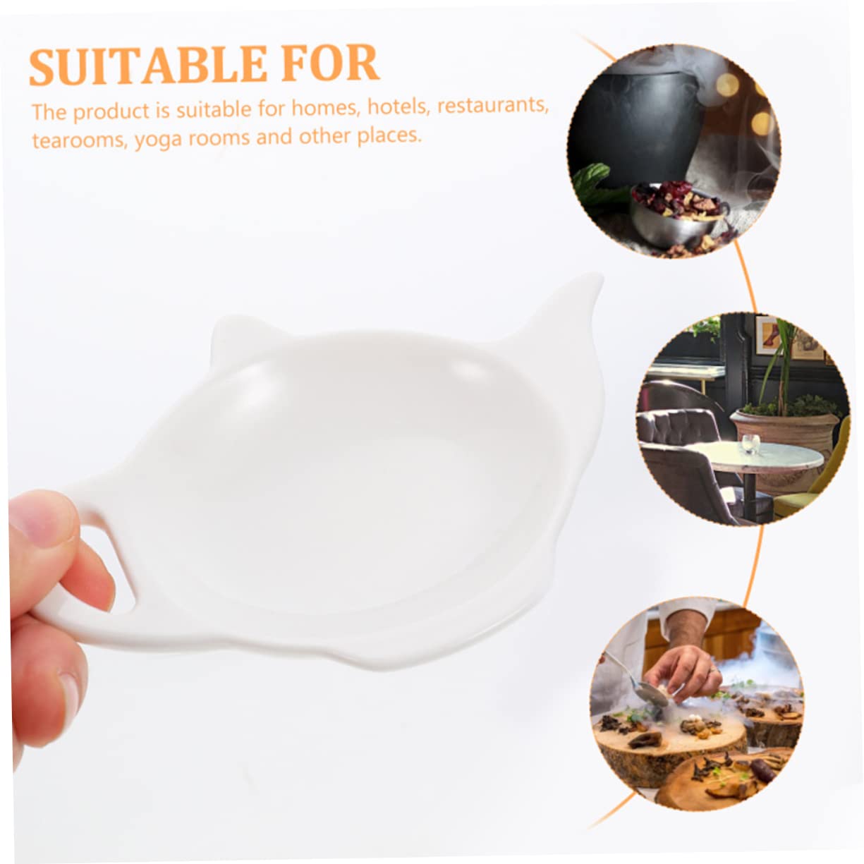 Zerodeko 3Pcs Ceramic Teabag Coaster Teapot Shaped Tea Bag Rest Delicate Organizer for Teabags Seasonings Snacks High Durability with Fine Workmanship for Vintage Home