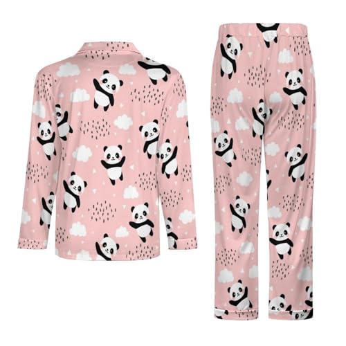 Men's 2Piece Pajama Set Long Sleeve Button Down Top & Pants Sleepwear4