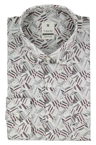 Image of 7-DAYS Men's Premium Formal Printed Shirt - 100% Cotton, Regular Fit, Full Sleeves, with Pocket - Stylish for Special Occasions.