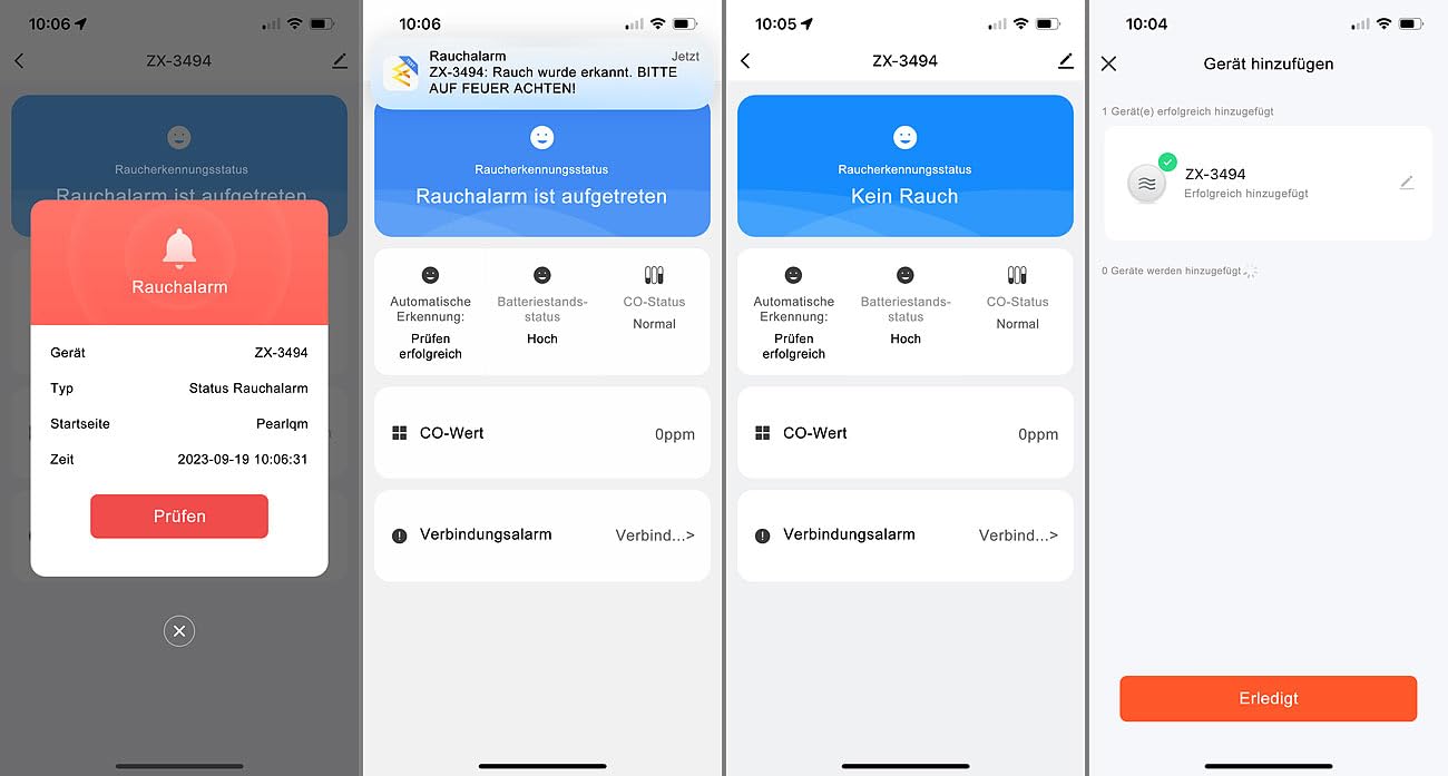VisorTech app per allarme antincendio: Set da 2 Rilevatore di fumo e CO 2in1 con Wi-Fi, Batteria di 10 anni, Sensore di 10 anni (rilevatore monossido carbonio, rilevatori fumo per la casa, radio)