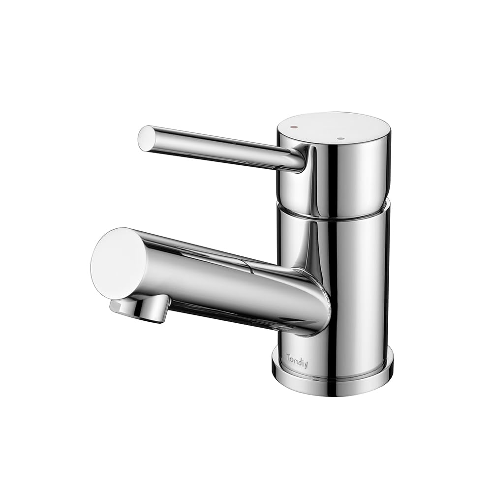 Bathroom Faucet Sink Mixer Tap, Small Bathroom Sink Corner Wash Basin Mixer Tap with Spout Height 54mm Chrome