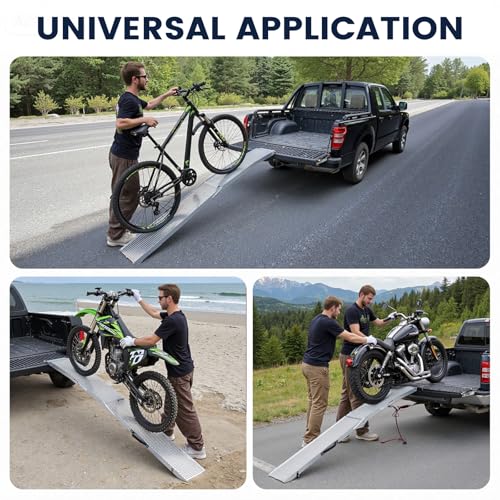 Rampa de aluminio plegable 7.5FT capacidad 850 lbs miniatura 7