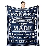 Wisegem Retirement Gifts for Men - Retirement Gifts for Women -Retirement Gift Blanket 60"x 50" - Fa
