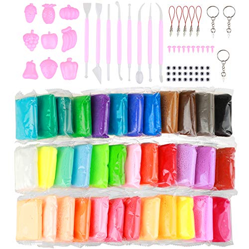 Abandon Air Dry Modeling Clay?36 Colors Air Dry Modeling Soft Clay for Kids Slime Making?Plasticine DIY Art Crafts Colored Modeling Magic with Tools?Best Kids Gift Ever
