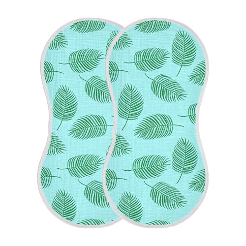 Palm Leaves Baby Burp Cloths for Boys and Girls, Soft Muslin Spit Up Towels, 22"x11" Newborn Essentials for Feeding and Drooling, 4 Pack2