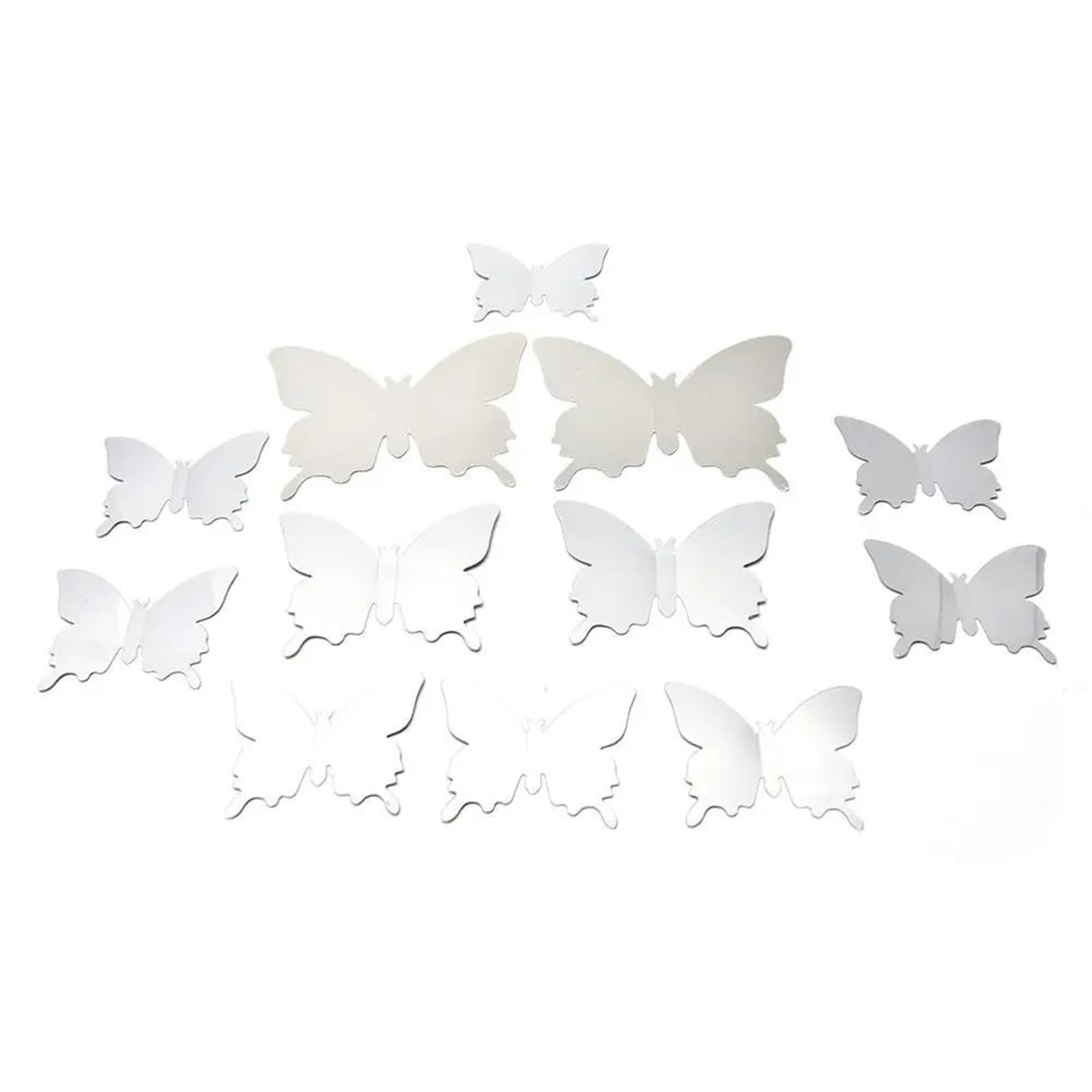 3D Butterfly Wall Decoration 12pcs Mirror Wall Sticker Decal Butterflies 3D Art Party Wedding Home Decors Butterfly Fridge