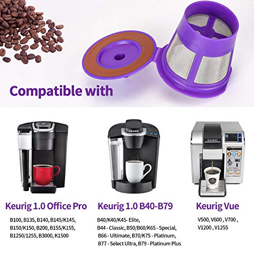 Reusable Keurig K Cups Pod Coffee Filters For Keurig 2.0 & 1.0 Brewers, Universal Refillable Kcups, Keurig Filter, Reusable Kcup, K Cup K-Cups Reusable Filter 4 Packs #TOP2