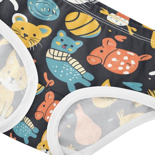 ZZKKO Pet Cat Colorful Toys Girls Underwear Toddler Panties for Girls Comfort Brief Size 8Y3