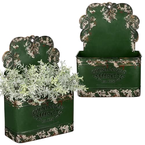 DILATATA Set of 2 Metal Wall Planters Vintage Hanging Wall