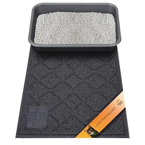 Neater Pets Neater Mat Cat Litter Mat, Thick & Durable Cat Mat for Litter Box, Trapper Pad Catches Mess to Protect Indoor Floors, Soft on Kitty Paws, Anti-Skid Grip Backing, Easy to Clean, Black