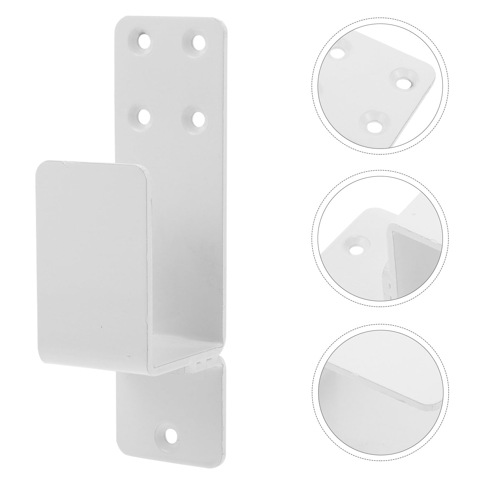 Supports de Barricade de Porte Robustes Blancs 2 Pièces Supports de Loquet de Porte Renforcés en Acier Kit de Quincaillerie Barre de Sécurité pour Entrée et Escalier