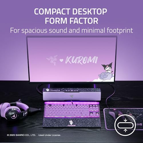 Image of Razer Leviathan V2 X: PC Soundbar - Compact Design - Chroma RGB - USB Type C Power and Audio Delivery - Bluetooth 5.0 - for PC, Laptop, Smartphones, Tablets & Nintendo Switch - Kuromi Edition