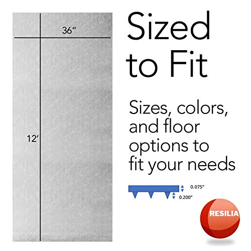 Resilia - Deluxe Clear Vinyl, Plastic Floor Runner/Protector For Deep Pile Carpet - Skid-Resistant, Swirl Spiral Pattern, (36 Inches Wide X 12 Feet Long) #TOP2