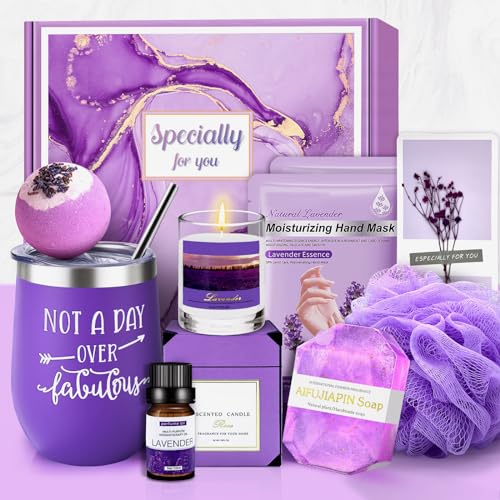 Birthday Gifts for Women, Lavender Pamper Hampers for Her, Relaxa...