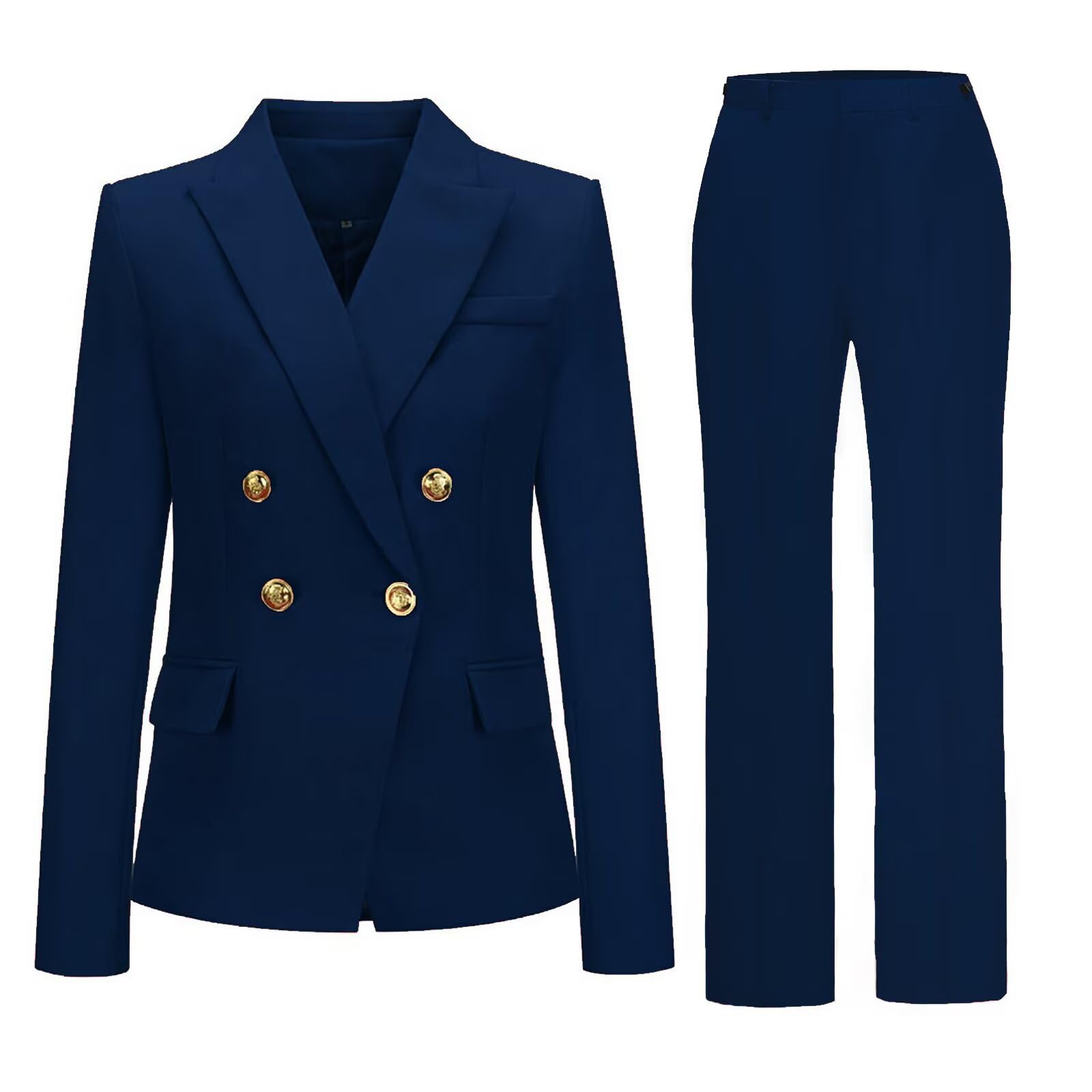 Womens Suits 2 Piece Set Business Blazer Sets Pantsuit Women Casual Long Sleeve Pants Suit Set