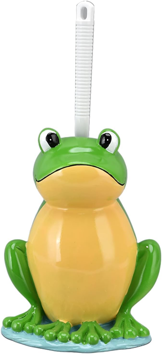 Tyenaza Spazzolone Bagno WC, Set di Spazzole per WC a Forma di Rana, Base a Forma di Rana Scopino per la Pulizia del Bagno Creativo con Set di Scopino per WC in Piedi