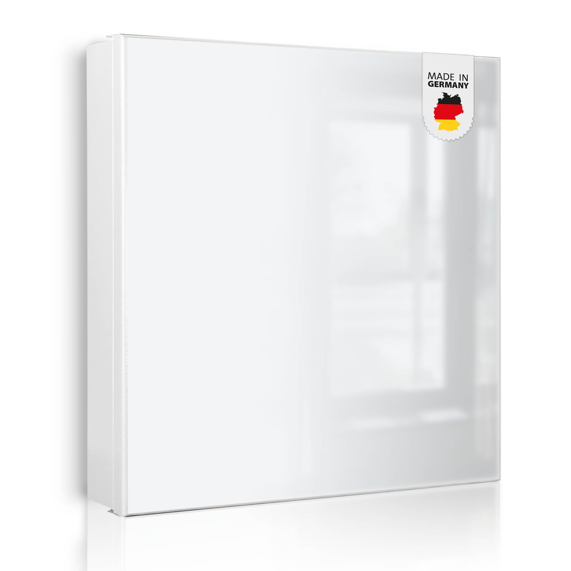 banjado Großer Schlüsselkasten Metall - Schlüsselbox 30x30cm beschreibbarer mit 32 Haken - Schlüsselkasten modern für Schlüsselaufbewahrung - Korpus Weiß Scharnier Links - Farbe weiß