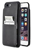 Vaultskin iPhone 7/8 Plus Wallet Case, Eton Armour for iPhone 7/8 Plus (5.5) Slim Minimalist Bumper Case for Cards and Cash, Genuine Leather - Holds up to 10 Cards (iPhone 7/8 Plus, Black)