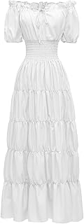 Abaowedding Disfraz renacentista para mujer, vestido medieval de pirata, campesina, tops de campesina, vestido irlandés de...