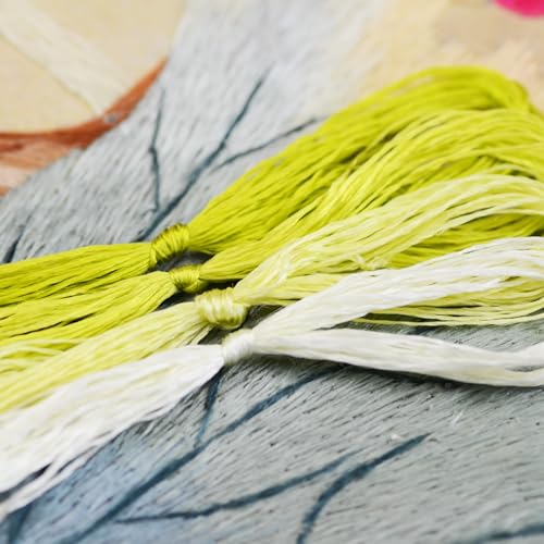 Image of 4 Skeins Mulberry Silk Floss Embroidery Thread Floss-Cross Stitch Threads China Silk Woven Jewelry Threads DIY Sewing Kits (21)