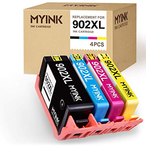 MYINK 902XL Remanufactured Ink Cartridge Replacement for HP 902XL 902 XL Upgraded Newest Chips (Black Cyan Magenta Yellow, 4-Pack) OfficeJet Pro 6968 6978 6958 6970 6960 6954 6962 Printer