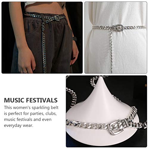 SOIMISS Do Punk Prata Cadeia de Cintura de Metal Cadeia de Cintura Faixa Da Cintura Cinto de Cadeia