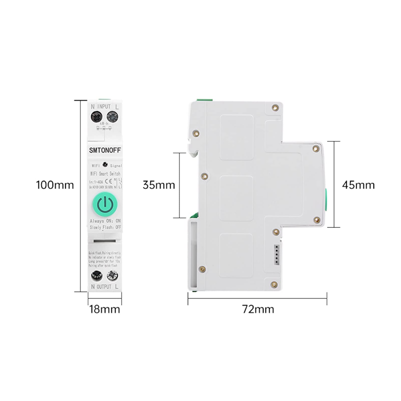 Monitores de energía inteligentes 1P Monofásico Tuya Din Rail WIFI MEDIDOR DE ENERGÍA KWH METER WATTMETER TIMER CONTROLTE CONTROL DE VOZ AEXA for HOGAR INTELIGENTE Disyuntor de electricidad, consumo d