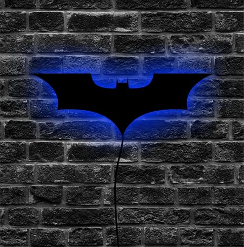 Image of AD INFINITUM LED Wall Lamp, Comic Lover, Bat Cave, Night Lamp, for Gift, Kids Room, Gaming Setup, Gaming Room, Man Cave with Mobile App Support (Dark Knight Multicolor)